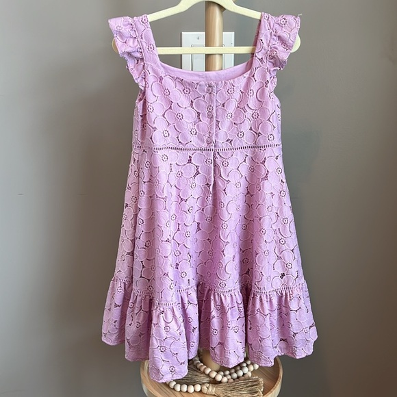 NWT Janie and Jack Purple Lace Flutter Sleeve Sundress Size 7 - Picture 5 of 6